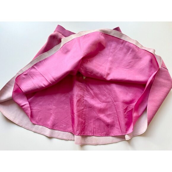 3.1 PHILLIP LIM Fuchsia Pink Sheep Skin Leather Suede Circle Mini Skirt, Size 4 - Picture 13 of 16